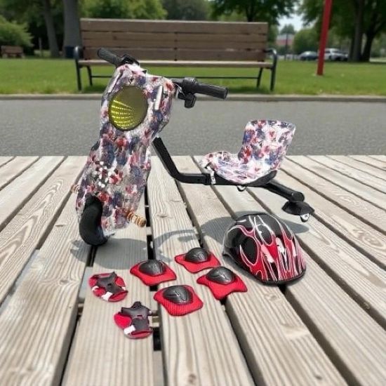 صورة سكوتر درفت صغير بطبعة الطبيعة 36 فولت بثلاث عجلات