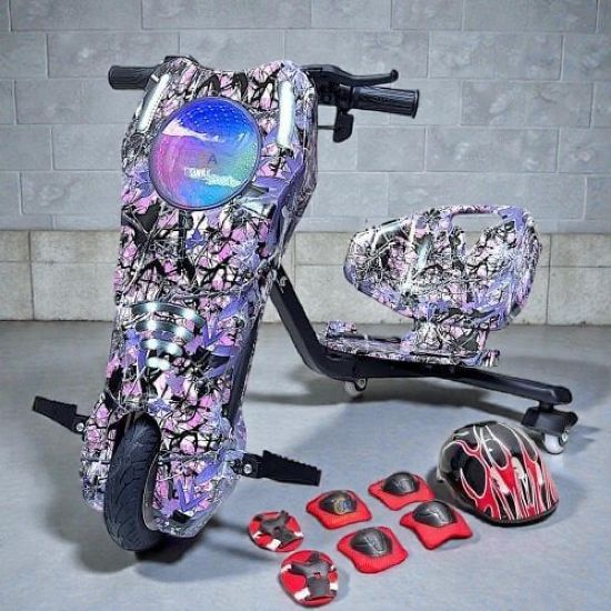 صورة سكوتر درفت كبير بتصميم فضائي 36 فولت بلدات دائرية وبثلاث عجلات