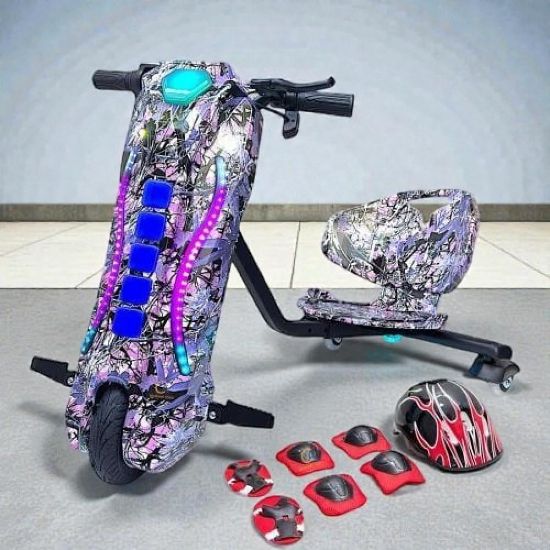 صورة سكوتر درفت كبير بتصميم فضائي 36 فولت بلدات طولية وبثلاث عجلات