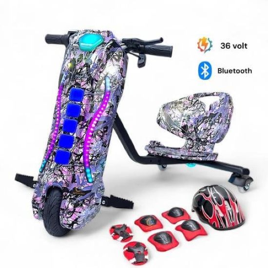 صورة سكوتر درفت كبير بتصميم فضائي 36 فولت بلدات طولية وبثلاث عجلات