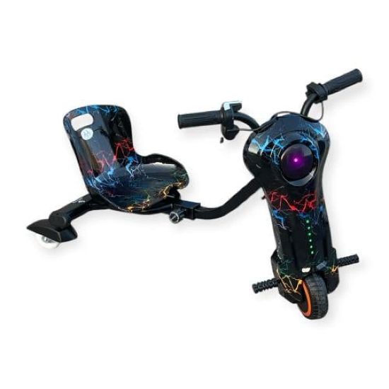 صورة سكوتر درفت صغير ذكي بطبعات سوداء 36 فولت بثلاث عجلات