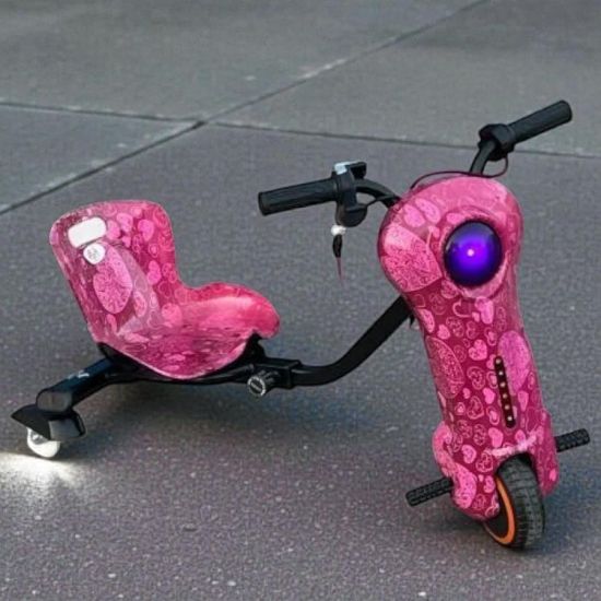 صورة سكوتر درفت صغير وردي جميلة 36 فولت بثلاث عجلات