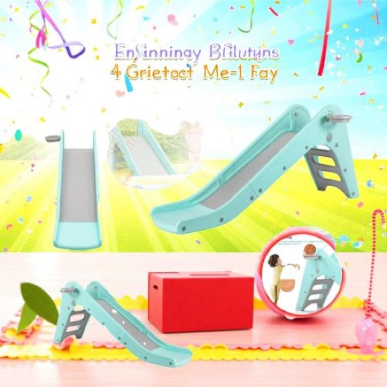 صورة منزلق أطفال مع كرة سلة مدمجة