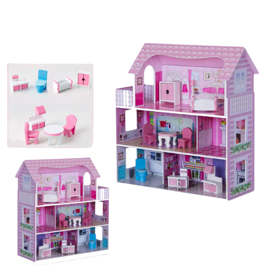 صورة منزل الدمية الوردي: عالم من الخيال والمتعة للأطفال