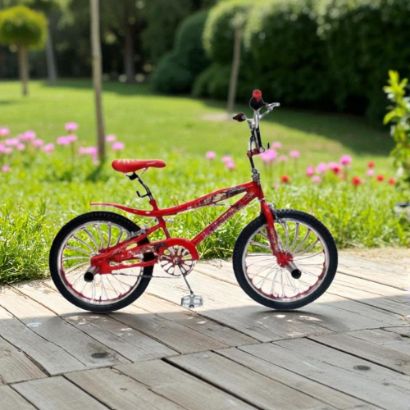 صورة ‍♂️ دراجة هوائية باللون الأحمر – مقاس 20