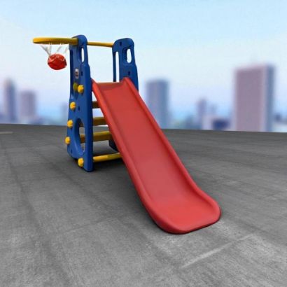 صورة زحليقة أطفال منزلية مع سلة كرة سلة