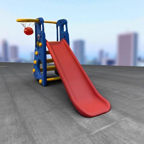 صورة زحليقة أطفال منزلية مع سلة كرة سلة