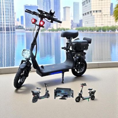 صورة سكوتر الكروز الكهربائي بكرسي وصندوق