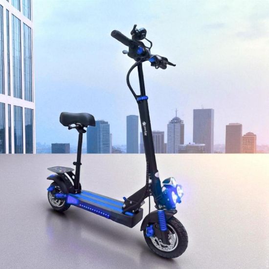 صورة سكوتر رياضي كهربائي بكرسي وإضاءة LED