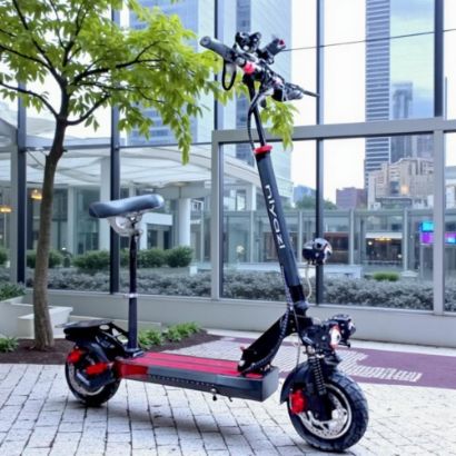 صورة سكوتر كهربائي رياضي بمقعد مريح وفرامل ديسك مزدوجة