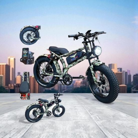 صورة دراجة الوحش الكهربائية بتصميم الكامو العسكري