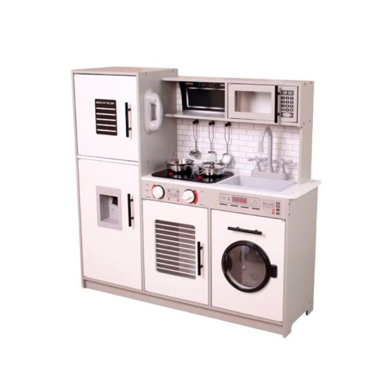 صورة مطبخ ألعاب تفاعلي للأطفال مع أدوات كاملة