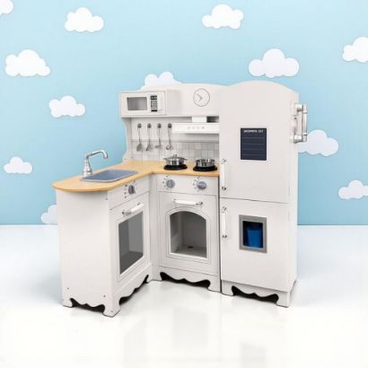 صورة مطبخ ألعاب تفاعلي للأطفال مع أدوات كهربائية