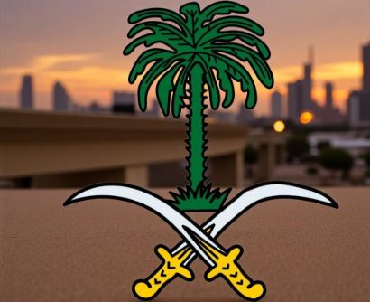 صورة استكر كبير شعار  علم المملكة السيفين والنخلة