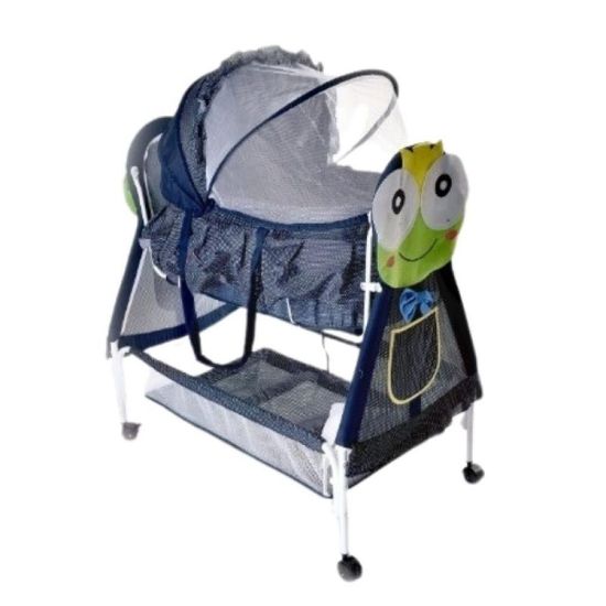 صورة سرير أطفال هزاز مع ناموسية وتصميم ضفدع