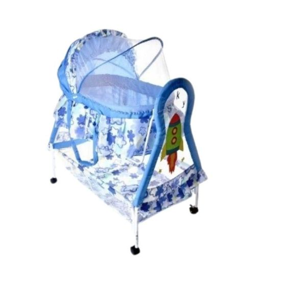 صورة سرير أطفال هزاز مع ناموسية بتصميم صاروخ