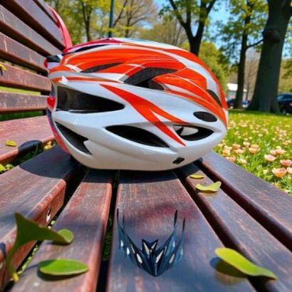 صورة خوذة دراجات هوائية رياضية مع ضوء خلفي