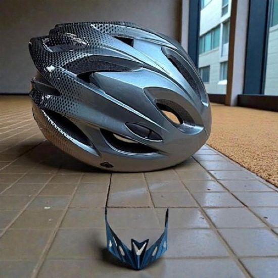 صورة خوذة دراجات هوائية رياضية رمادي كربوني