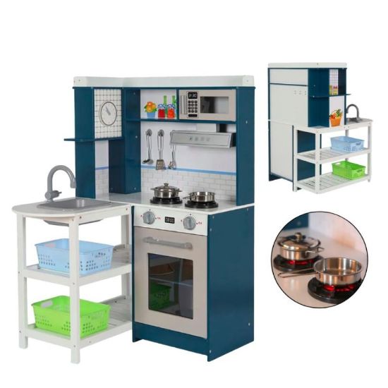 صورة مطبخ أطفال تفاعلي خشبي مع إضاءة وصوت