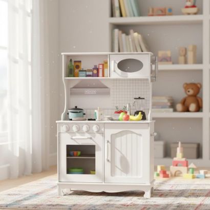 صورة مطبخ أطفال خشبي كلاسيك تفاعلي