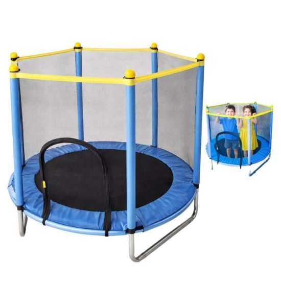 صورة ترامبولين أطفال دائري مع شبكة أمان