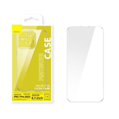 صورة بكج حماية واقي شاشة +غطاء حمايه شفاف لسلسله ايفون 14 -IPHONE 14 -Protective cover for iPhone 14 series