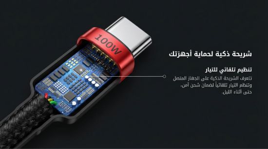 صورة كابل شحن سريع تايب سي من الطرفين /Fast Charging Cable Type CE From Both sides