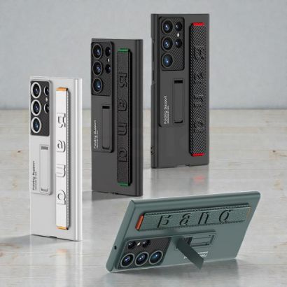 صورة كفر جراب غطاء حماية مع مسكة لجوال #سامسونج اس 23 الترا For #Samsung Galaxy S23 Ultra Case with strap Plain Wrist Strap Holder