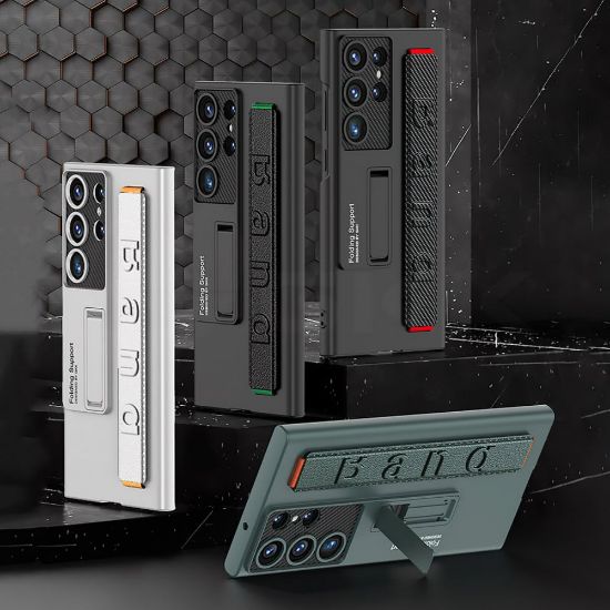 صورة كفر جراب غطاء حماية مع مسكة لجوال #سامسونج اس 23 الترا For #Samsung Galaxy S23 Ultra Case with strap Plain Wrist Strap Holder