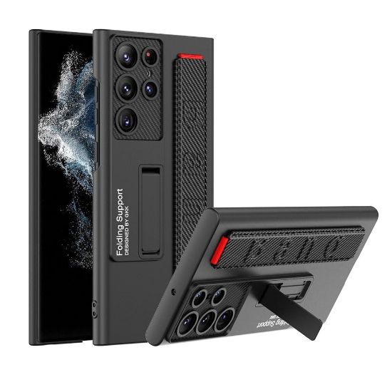 صورة كفر جراب غطاء حماية مع مسكة لجوال #سامسونج اس 23 الترا For #Samsung Galaxy S23 Ultra Case with strap Plain Wrist Strap Holder