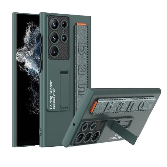 صورة كفر جراب غطاء حماية مع مسكة لجوال #سامسونج اس 23 الترا For #Samsung Galaxy S23 Ultra Case with strap Plain Wrist Strap Holder