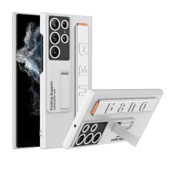 صورة كفر جراب غطاء حماية مع مسكة لجوال #سامسونج اس 23 الترا For #Samsung Galaxy S23 Ultra Case with strap Plain Wrist Strap Holder