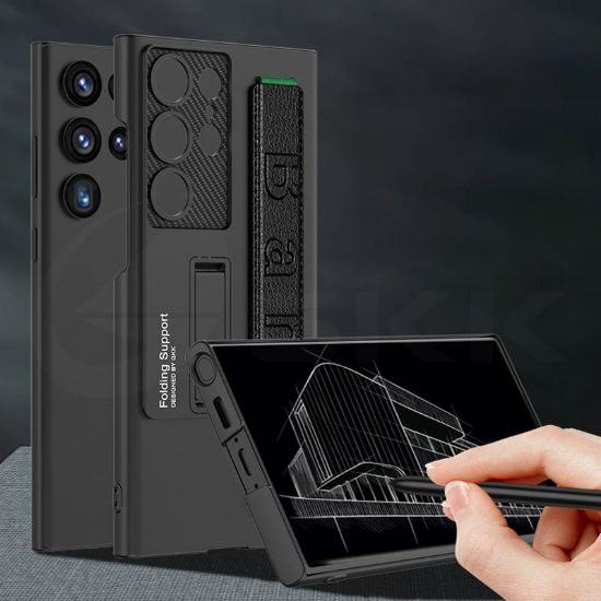 صورة كفر جراب غطاء حماية مع مسكة لجوال #سامسونج اس 23 الترا For #Samsung Galaxy S23 Ultra Case with strap Plain Wrist Strap Holder