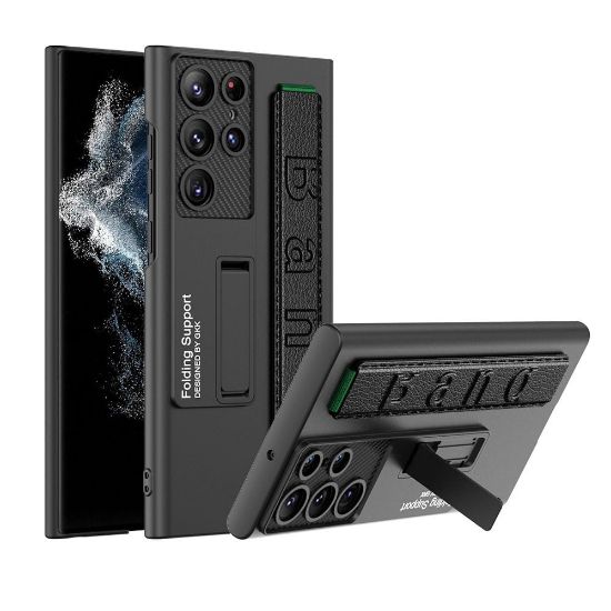 صورة كفر جراب غطاء حماية مع مسكة لجوال #سامسونج اس 23 الترا For #Samsung Galaxy S23 Ultra Case with strap Plain Wrist Strap Holder