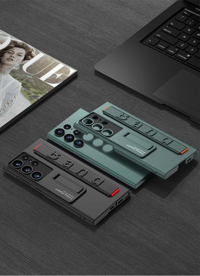 صورة كفر جراب غطاء حماية مع مسكة لجوال #سامسونج اس 23 الترا For #Samsung Galaxy S23 Ultra Case with strap Plain Wrist Strap Holder