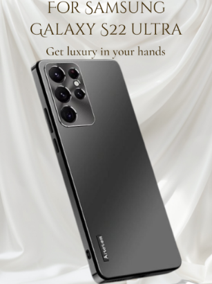صورة جراب كفر حماية بشكل معدني مقاوم للبصمات لهاتف سامسونج اس 22 الترا