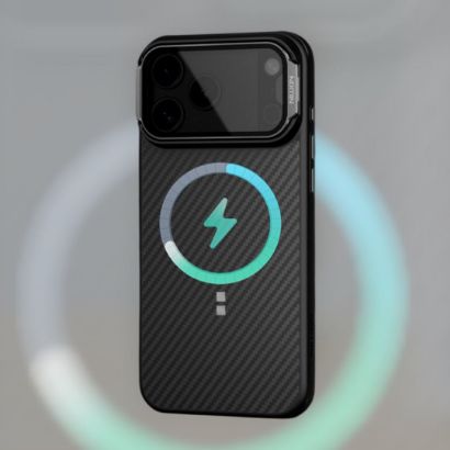 صورة غطاء نيلكين لآيفون 17 برو ماكس | حماية كاميرا متحركة مع حامل مدمج ودعم MagSafe