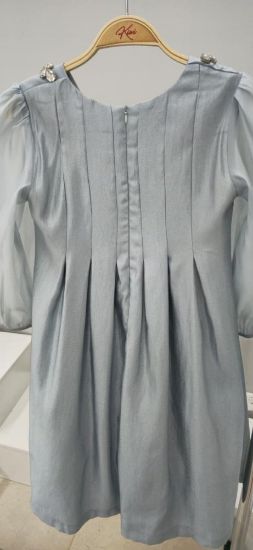 صورة فستان سماوي كم طويل ترتر