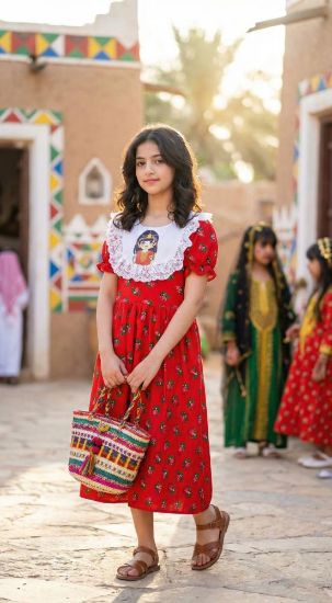 صورة فستان "جوهرة التأسيس" احمر فاتح