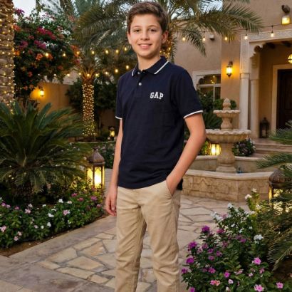 صورة تيشيرت GAP اسود مقلم