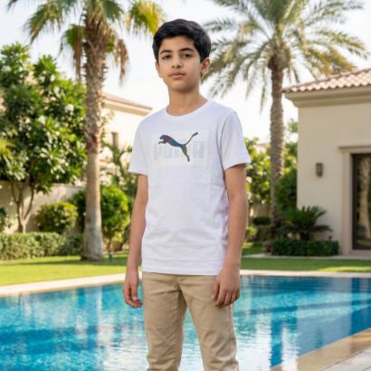 صورة تيشيرت بوما ابيض  ولادي