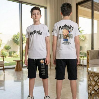 صورة طقم كاجوال "أنيمي جرافيك" للأولاد