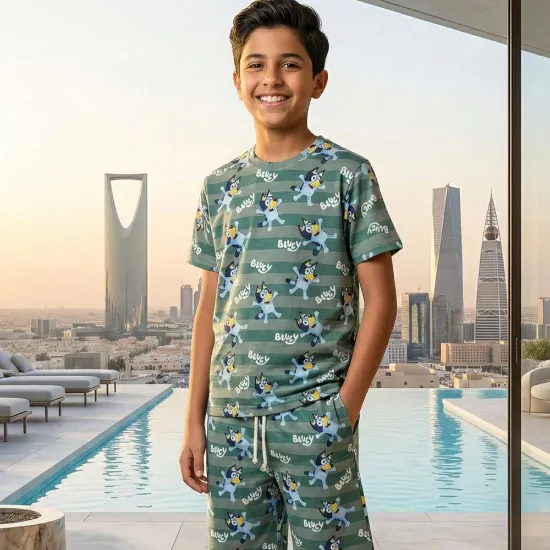 Picture of طقم "بلوئي" الصيفي المخطط - قطعتين