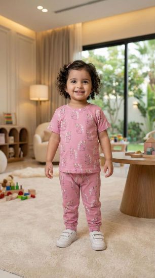 صورة طقم بجامة "يونيكورن الأحلام" - وردي ناعم