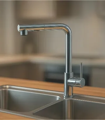 صورة SINK MIXER  PULL OUT 1 HOLE WITH SHOWER CHROME 56 (CHINA)