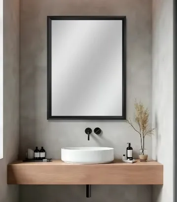صورة MIRROR WITH FRAM BLACK SS-001-BL 80x60  7326 MAJOR [ CHINA]