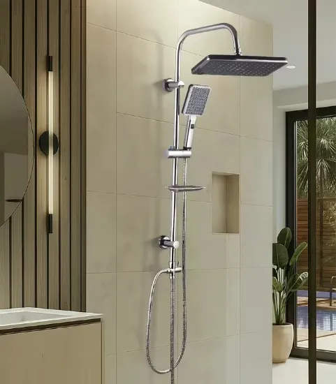 صورة TEL SHOWER SET RECTANGULAR CHROME ST-01 RANCY ( CHINA)