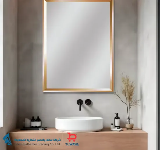 صورة مرايا مع إطار 80x60 دهبي ماجور