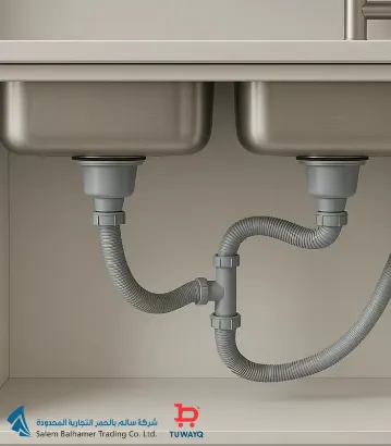 صورة SINK HOSE DOUBLE GRAY WITHOUT HEAD 11/2 ZDA146A(CHINA)