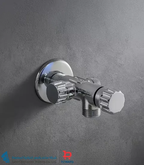 صورة محبس زاوية نحاس 1/2X1/2" كروم 2خط 2فتحه توكو